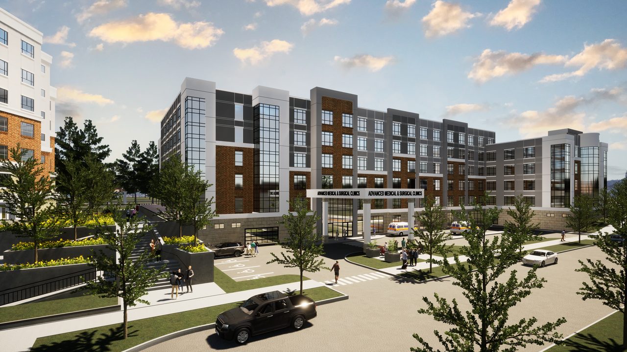 Architectural rendering of Advanced Medical and The Academy of Aging at Currie in Calgary