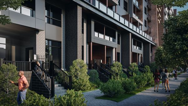 The Galloway, residential entrances (earlier design rendering)