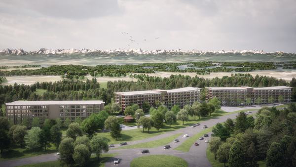 Taza, aerial view of the site in its landscape (concept design rendering)