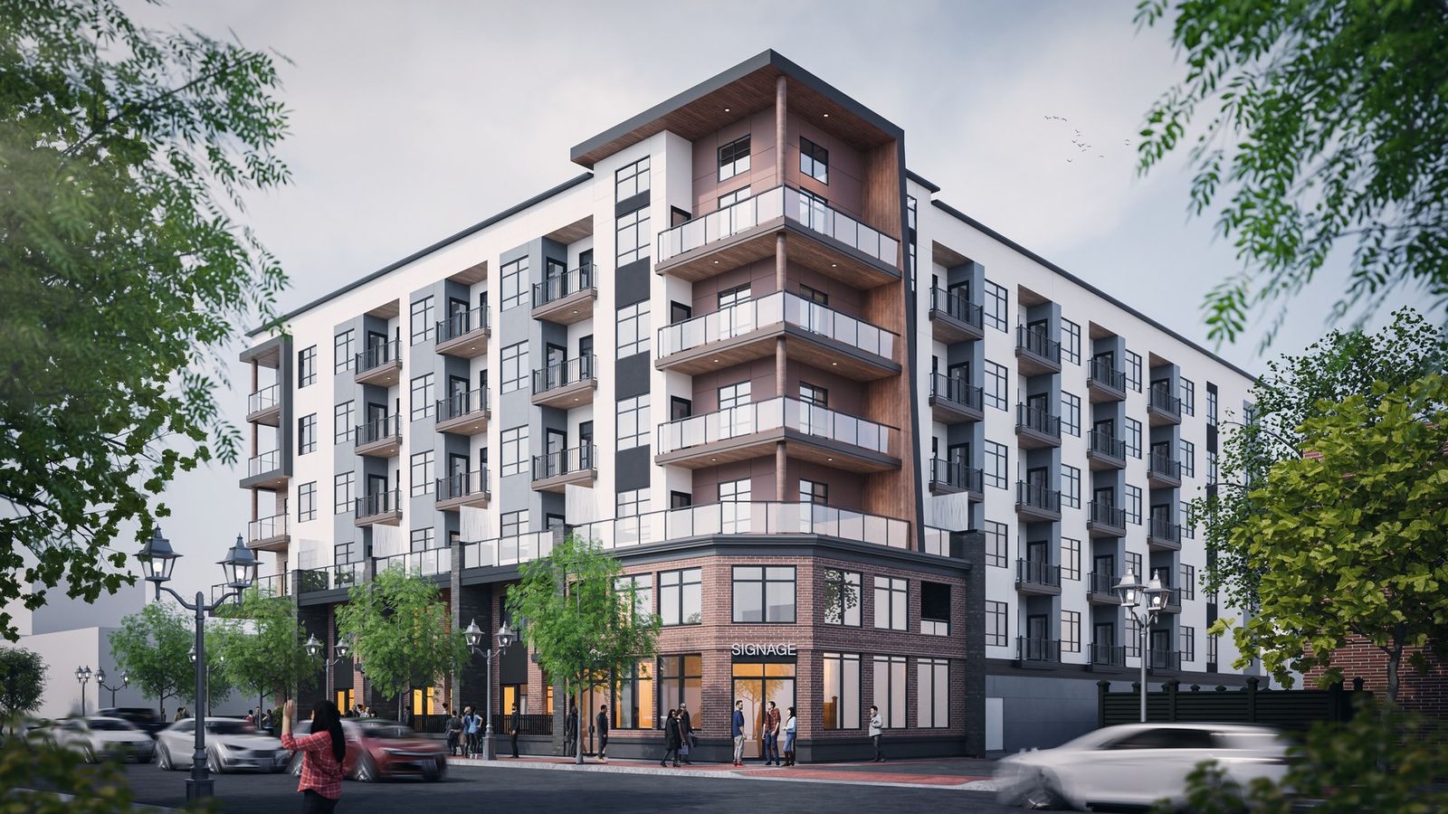 Varsity, a corner apartment building with ground-floor frontage in Edmonton