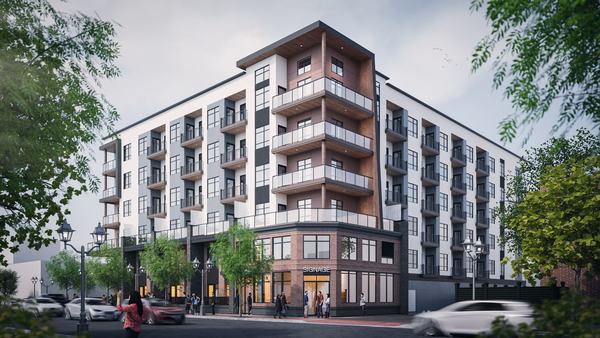 Varsity, a corner apartment building with ground-floor frontage in Edmonton