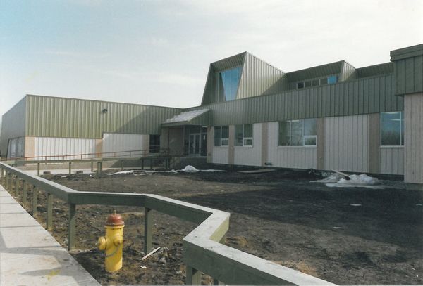 Archive photograph of Jean Baptiste Sewepagaham School at the construction stage