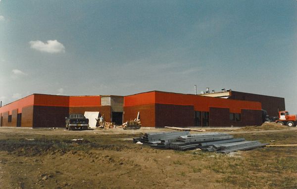 Archive photograph of Overlanders School under construction